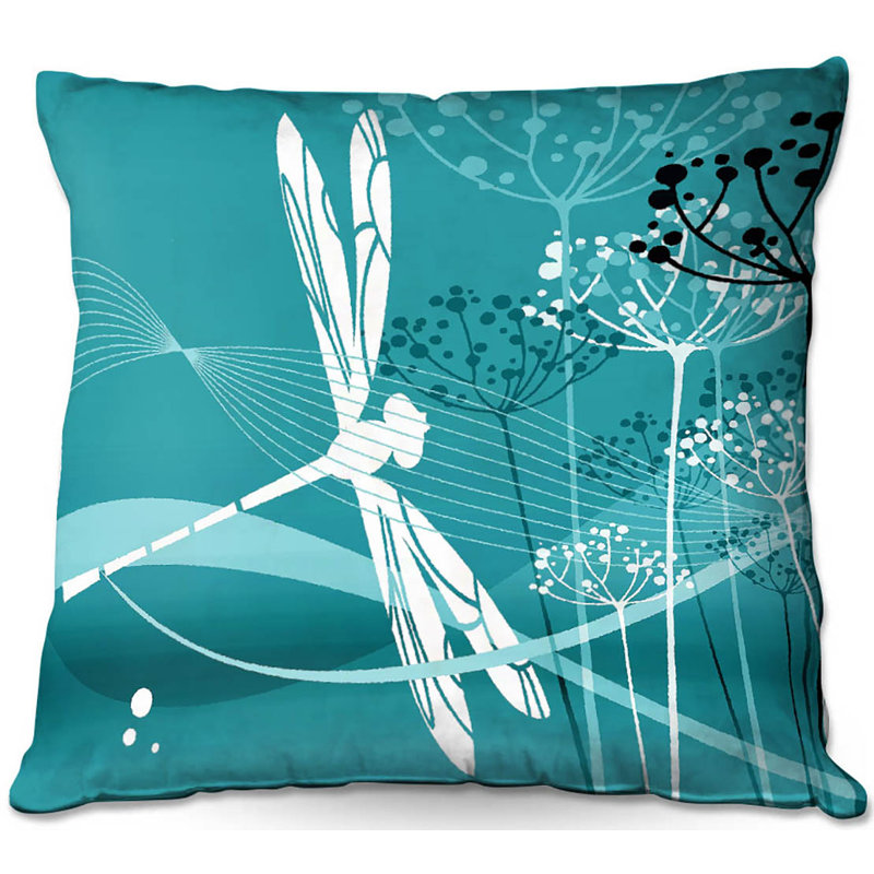 Housse et insert de coussin carré Cans, 20 po x 20 po, Bleu / cyan / blanc