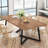 70.87" Large Dining Table For 6 To 10, Wood Grain Rectangular Farmhouse Kitchen Table With Black Metal Frame, Industrial Dinner Table For Dining Room, Living Room, Rustic Brown