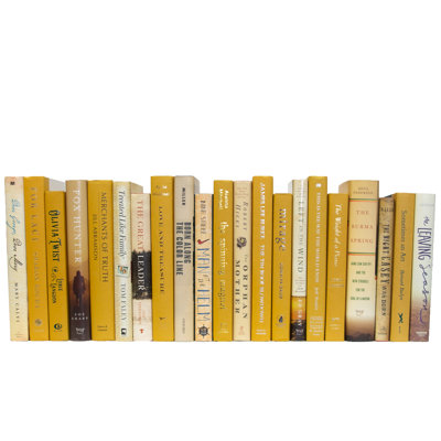 Livres décoratifs - livres mixtes Goldenrod - livres jaunes au pied