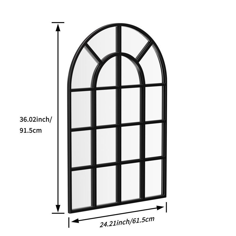Bayliff Metal Wall Mirror, Window Pane, 36" x 24.2"
