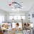 Akey 26'' Flush Mount Ceiling Fan with Lights and Remote, Low Profile Cartoon Smart Ceiling Fan for Kidroom