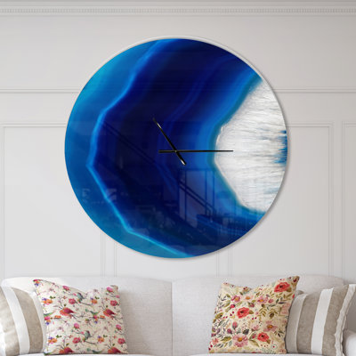 Blue Agate Crystal - Modern wall clock
