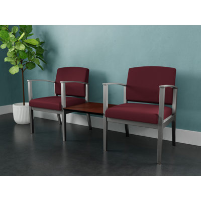Amherst Steel Waiting Reception 2 Seat Tandem Metal Frame with Center Table