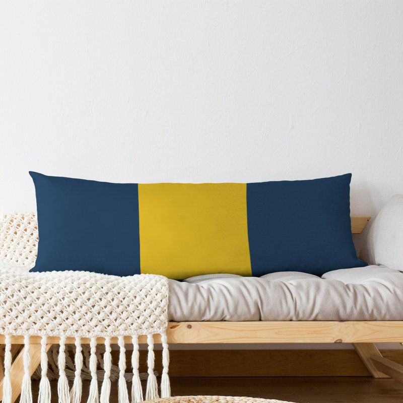 Polyester Medium Pillow, Blue/Yellow/Blue, Adel 