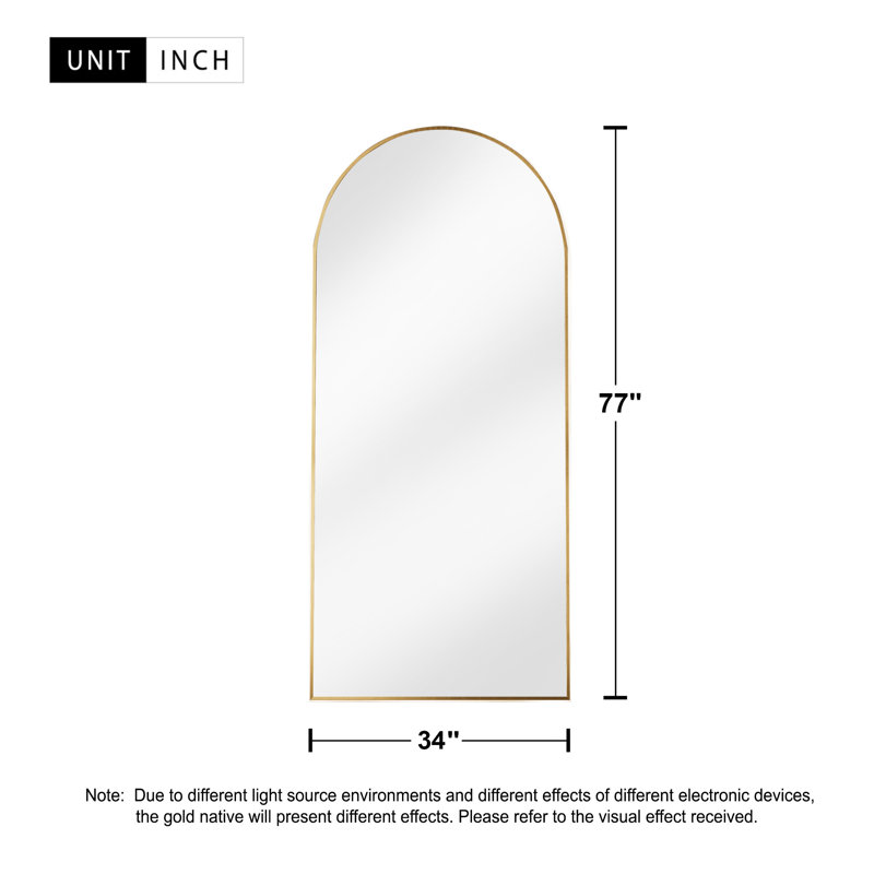 Miroir mural Krébiel, 77 po x 34 po, Or