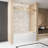Frameless Single Sliding Shower Door, 56-60" W X 60" H, Clear Tempered Glass, Brushed Gold Finish-122279805