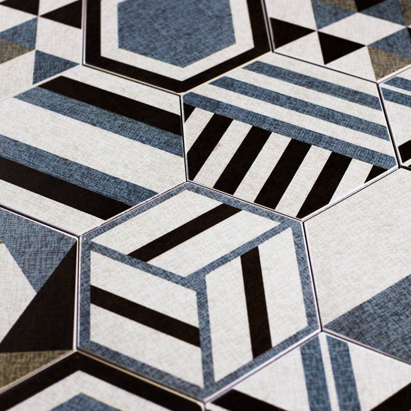 Fabrica 8" x 8" Ceramic Honeycomb Mosaic Wall & Floor Tile, Blue Jeans Matte