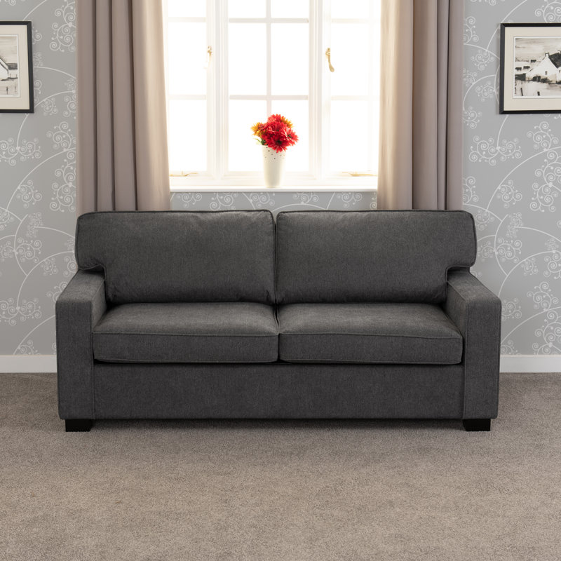 Berthal 2 Seater Fabric Sofa Bed, Dark Grey
