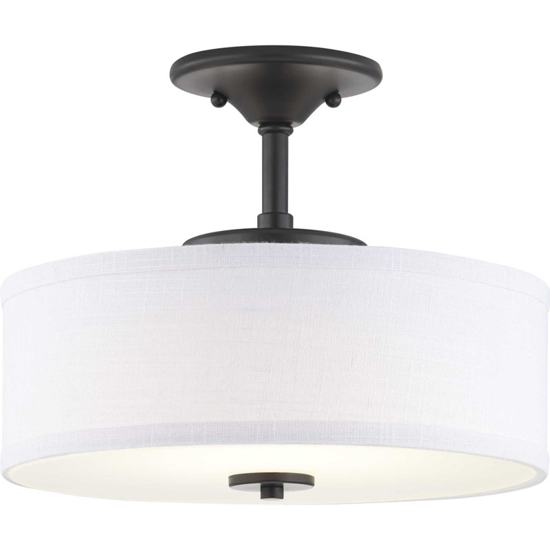 Seawright Linen LED Semi Flush Mount, Graphite