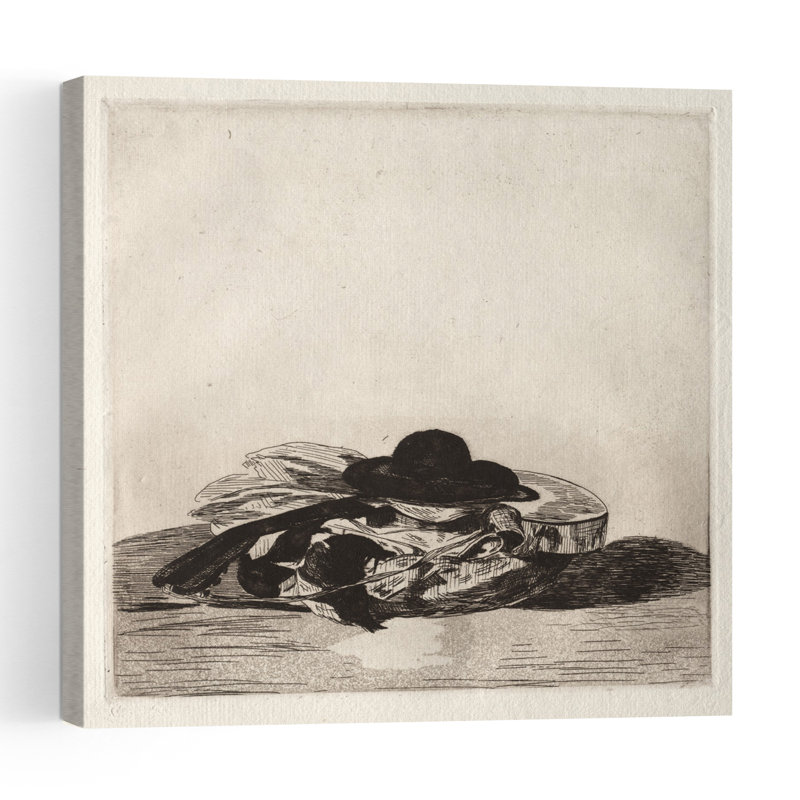 Frontispice d'une édition de gravures : Chapeau et guitare, 1862. Estampe d'art mural abstrait contemporain.
