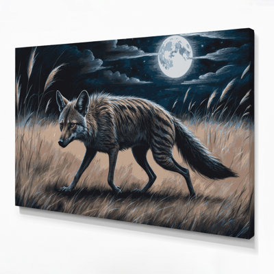 Faune loup gris, art mural sur toile