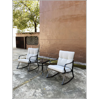 ROCKER SET CHAIR AND TEAPOY  Medium grey
