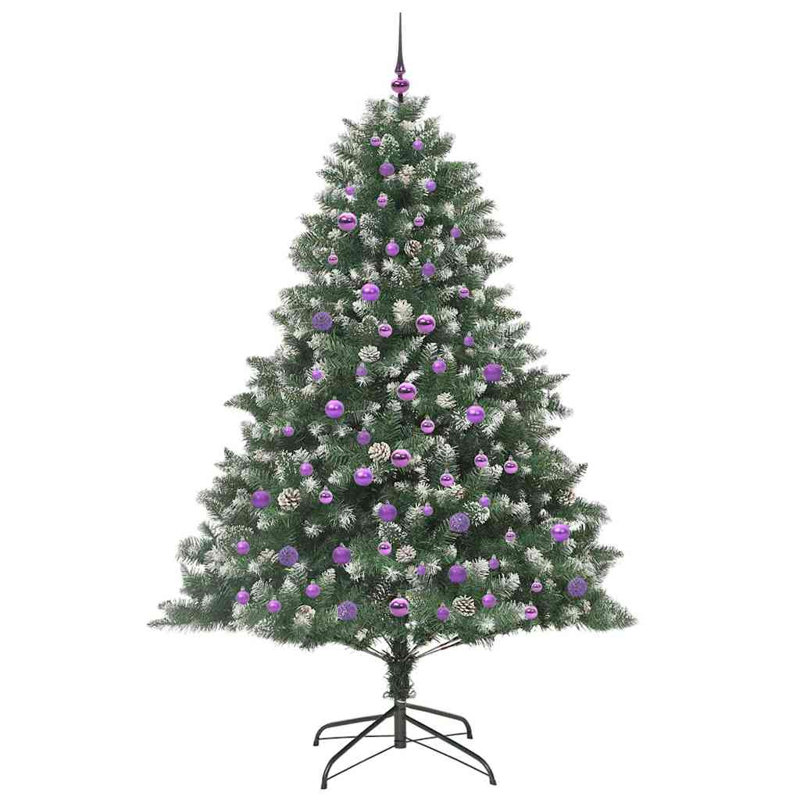 Artificial Christmas Tree with Stand, Purple, 6.89' H