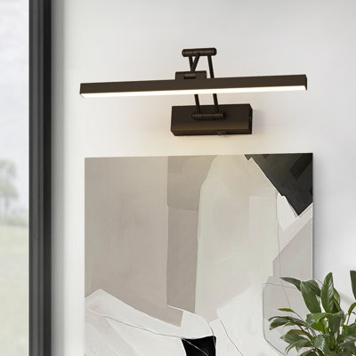 15.5" Dimmable 1 - Light  LED Picture Light with Remote, Battery Powered Wall Mount Light with Adjustable Arm