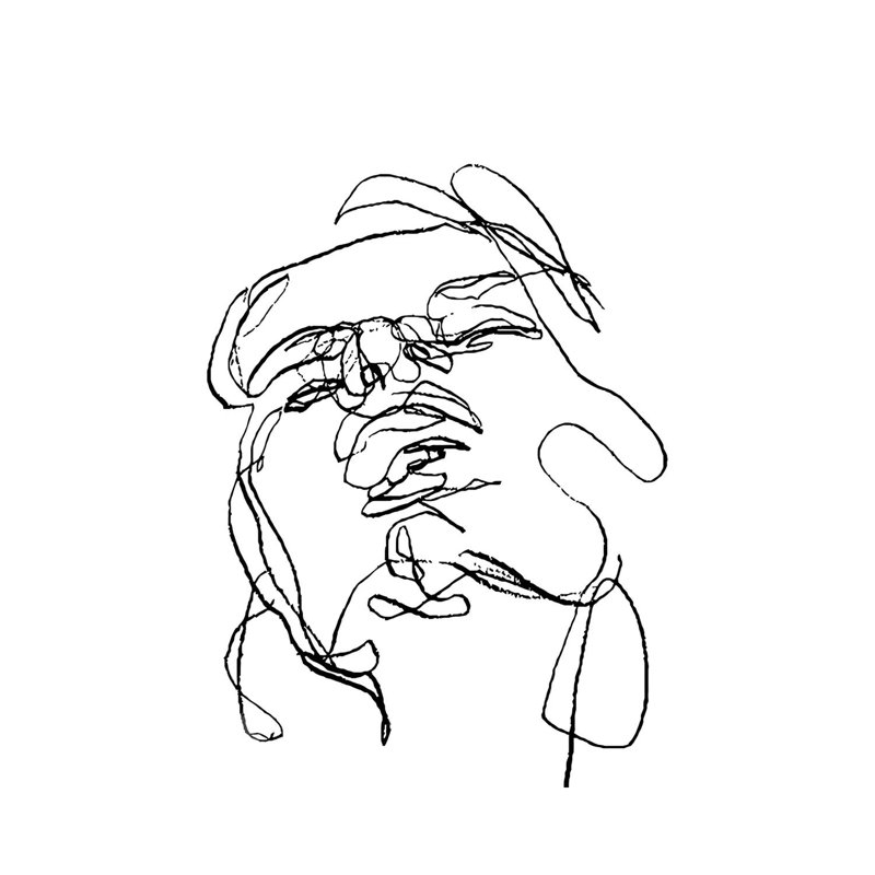 «Black White Face Woman» par - Toile tendue, H 18 po x l 12 po x 1,5 po