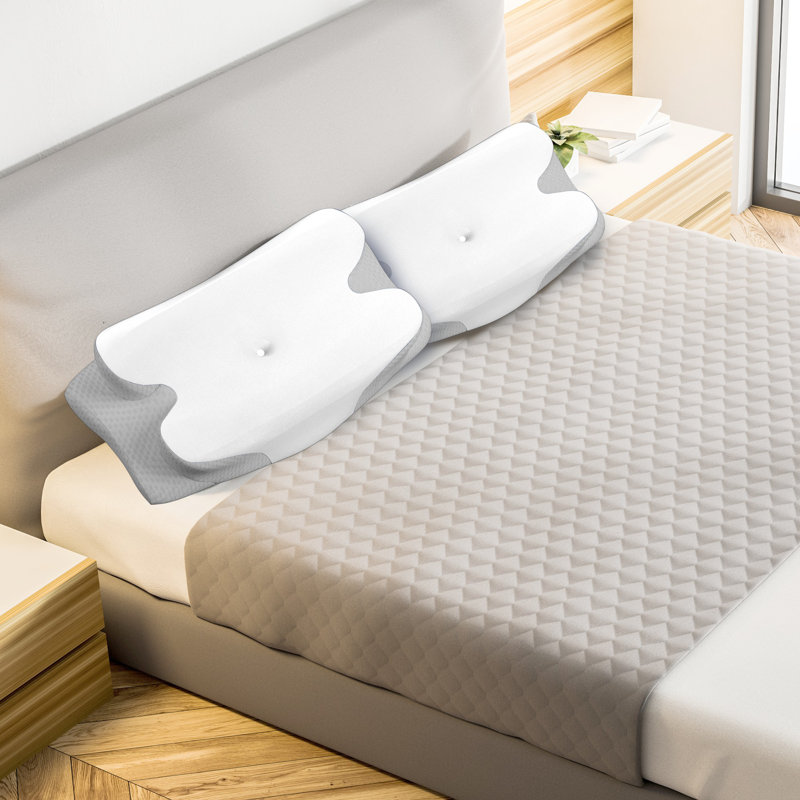 Medium-Support Memory Foam Pillow for Sleep, Quiet, Suitable for Side Sleep Stomach Sleep, White