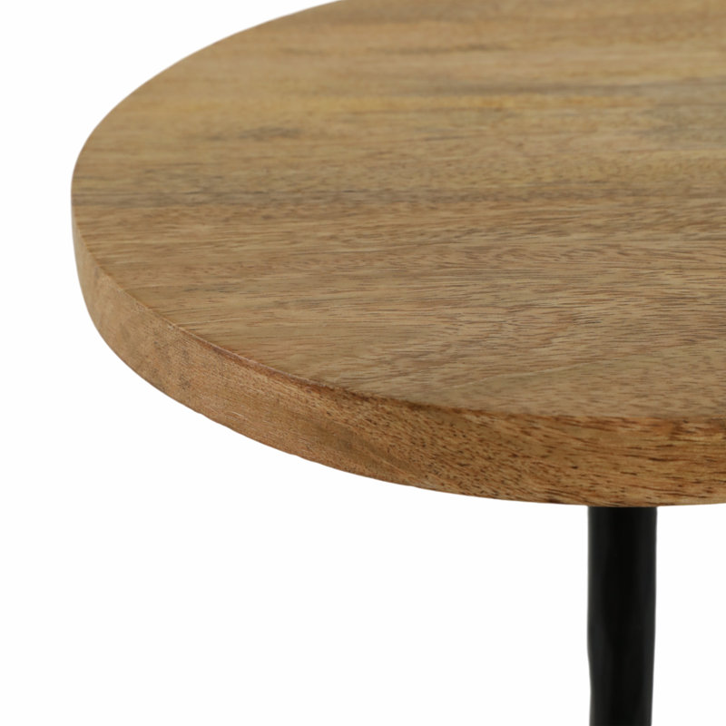 Metal and Marble 21"H Side Drink Table for Elegant and Functional Accent, Dark Brown