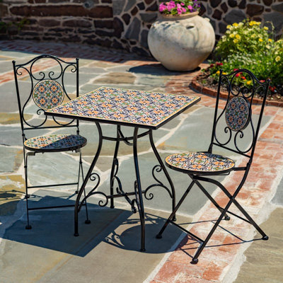 Cefalù Three Piece Square Mosaic Bistro Set