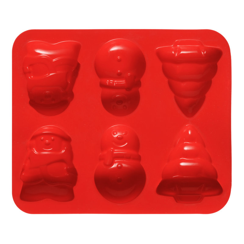 6 Hole Christmas Silicone Cake Mould