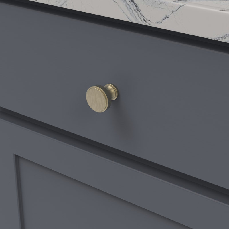 Poignée ronde de la collection Brownstone - Bouton d'armoire de 1-1 / 4 po de diamètre - Bronze champagne - Quincaillerie transitionnelle pour tiroirs et armoires