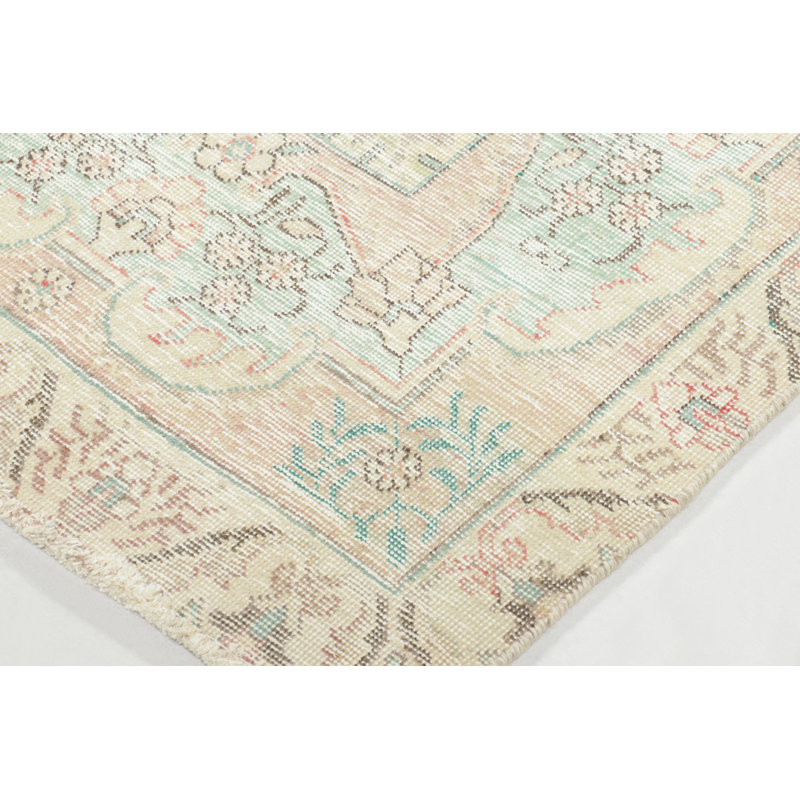 Distressed One-of-a-Kind 9'10X12'8 Hand Knotted Area Rug