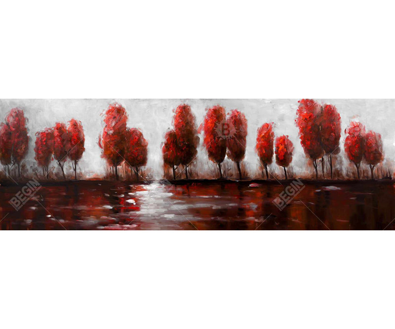 Red Trees Print On Canvas