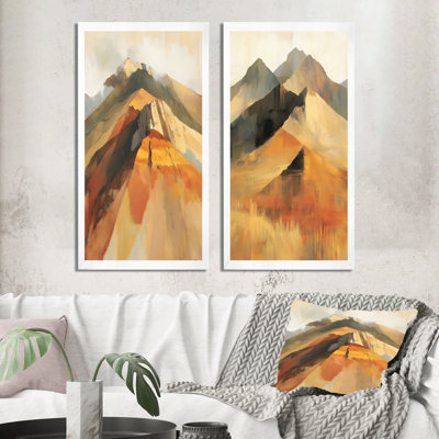 Couleurs de la Montagne Arc-en-ciel I - Décoration murale Montagnes pour salon (paquet de 2)