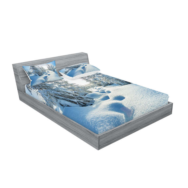 Drap-housse et coussin décoratif Ambesonne, Ensemble de draps pour grand lit + 5 pièces suppl