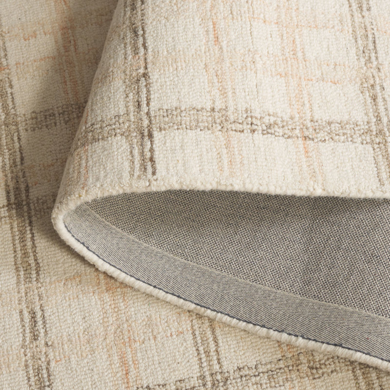 Plaid Wool Hand Tufted Area Rug, Rectangle 152 x 244 cm
