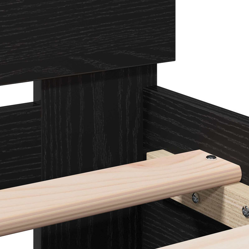 Bed Frame, Black Oak