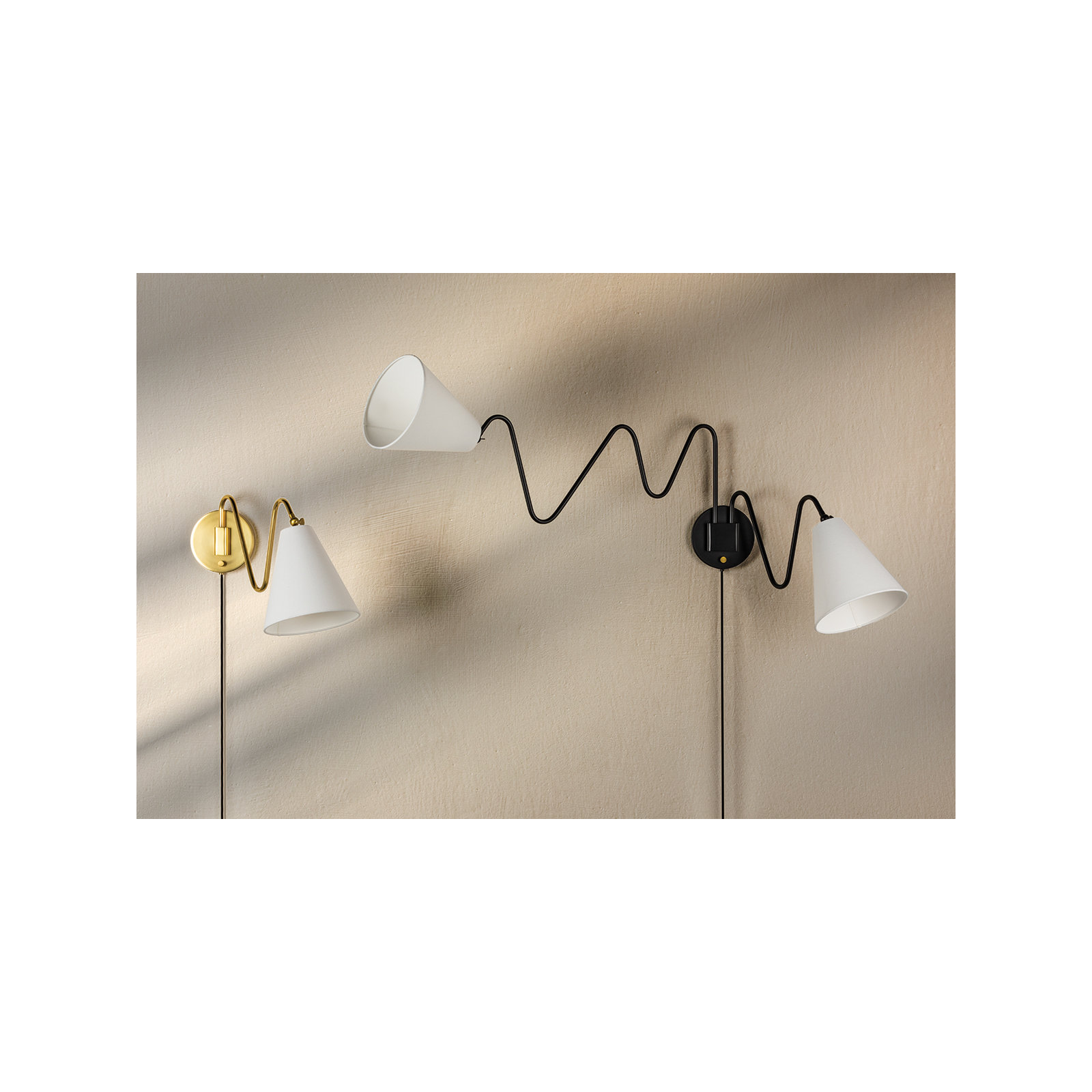 Plug-in Swing Arm Sconce by Tali Roth, Soft Black