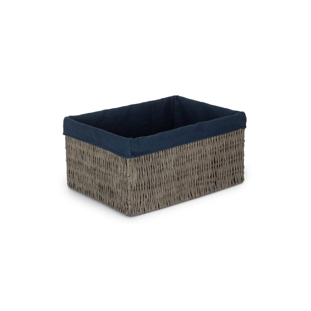 Wicker Paper Rope Storage Basket with Lining