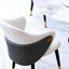 Table de cuisine ronde 59 po 59 po, paresseux à 360 degrés, pierre frittée résistante aux taches et aux chocs, luxe américain, 8 places, table de salle à manger blanc doré avec plateau tournant en pierre, espace compact, design,