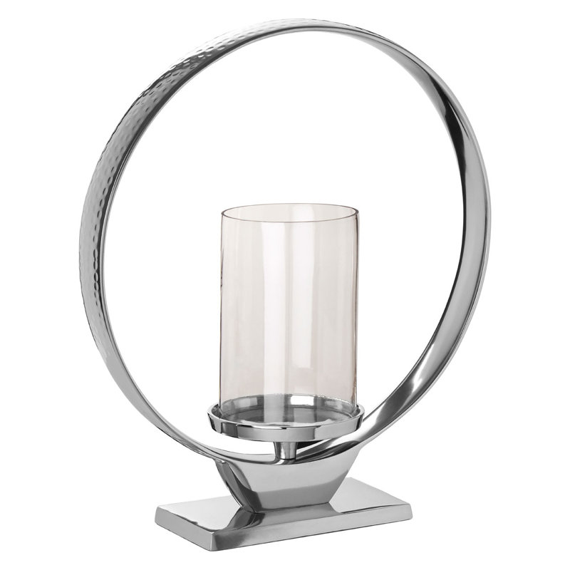 Tabletop Hurricane, 28cm H x 22cm W x 12cm D, Silver