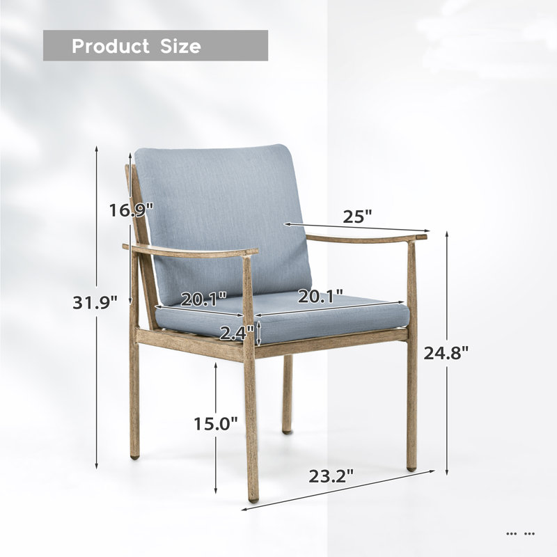 2 PCS Dining Chairs With Removable Cushions