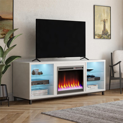 Vaske TV Stand for TVs up to 70" with Fireplace Included