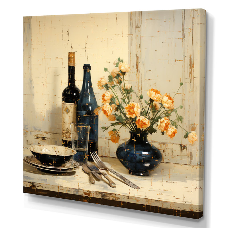 Fleurs culinaires jaunes - Art mural de cuisine pour le salon, H 16 po x l 16 po x P 1 po