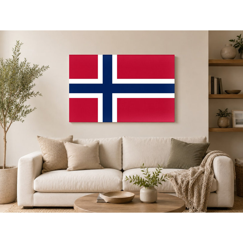 Drapeau de la Norvège - fierté nationale de Norvège, art mural sur toile, H 16 po x l 20 po
