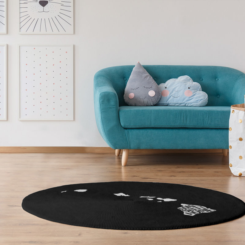 Tapis en polyester en polyester pour la maison, Rond 5 pi