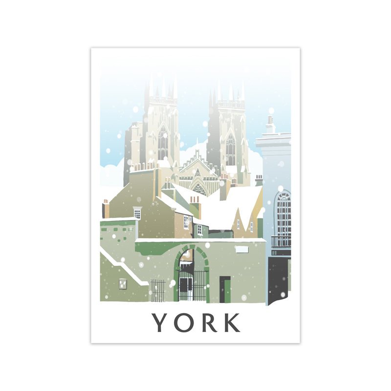 York Minster In Snow by Richard O'Neill - Single Picture Frame Print, 60cm H x 42cm W, Unframed Paper