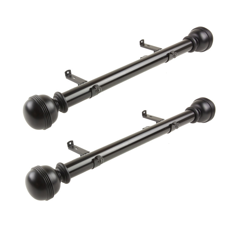 Tringle à rideaux simple 1,5 po Shuster, H 1,5 po x l 18 po x P 1,15 po, Noir