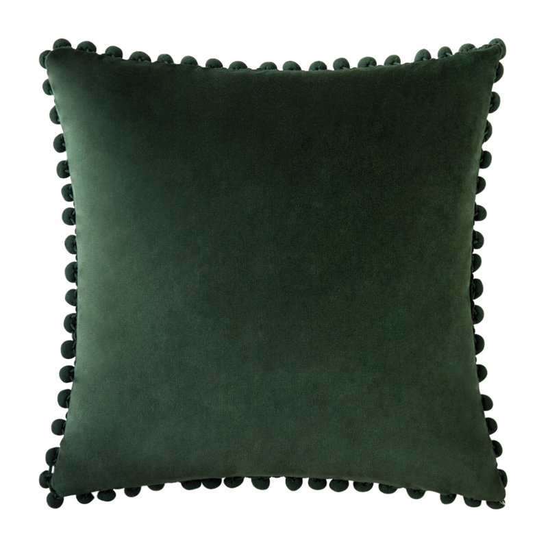 Housse de coussin en velours, Vert foncé, 18 po x 18 po, Polyester
