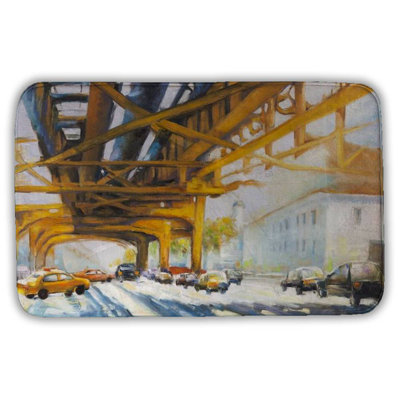 Trafic under the bridge Bath Mat with Non-Slip Backing - Quick Dry Memory Foam Bathroom Rug - Absorbent - Modern Plush Spa-Style - Machine Washable