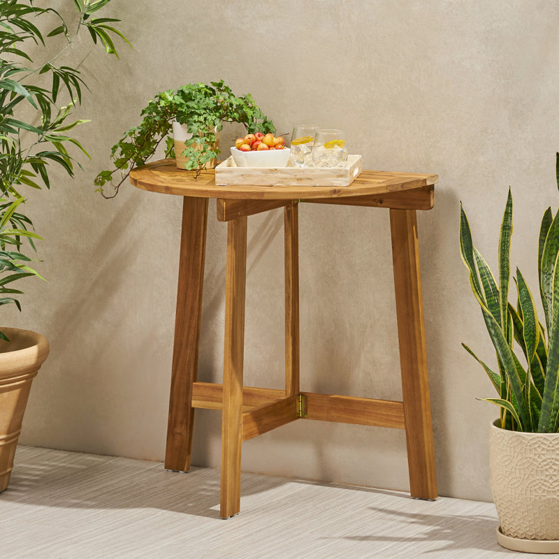 Table bistro pliante d'extérieur en bois d'acacia