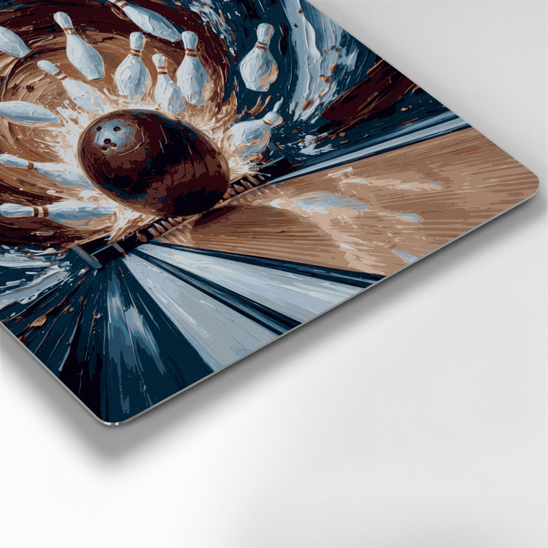 Art mural en métal gris Sports Bowling