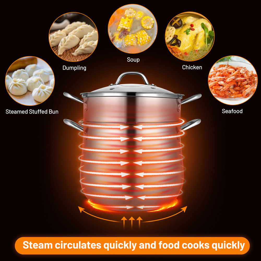 Costway 6.2 Quarts Stainless Steel Steamer Pot