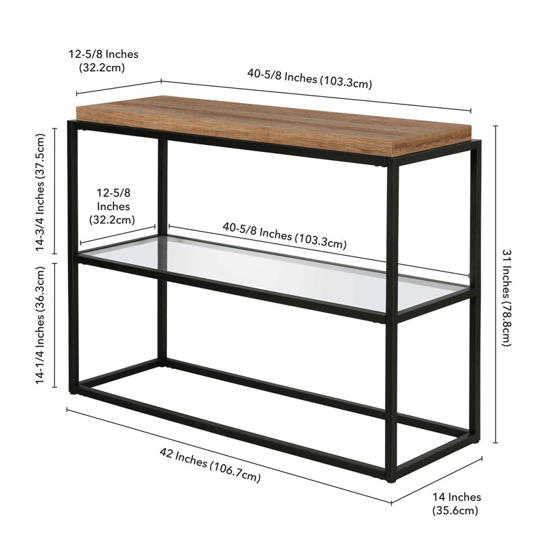 Montcerf 42'' Console Table, Rustic Oak