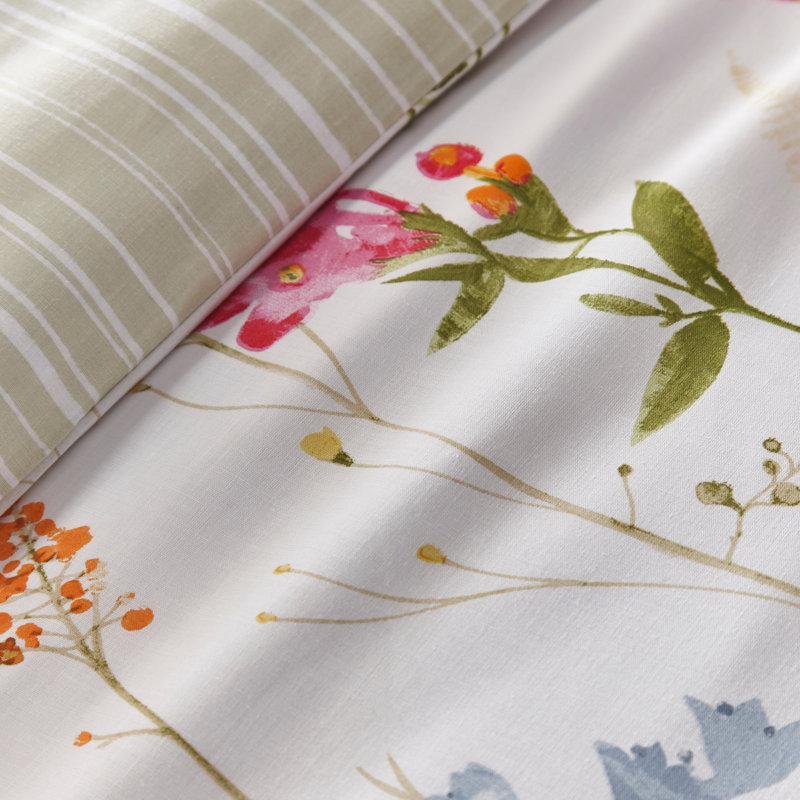 Spring Glade Polyester Floral Duvet Cover Set with Pillowcases Included, Single Duvet Cover + 1 Standard Pillowcase