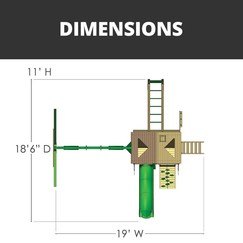 Navigator Swing Set - Professional Installation Available, Classic Green Vinyl Canopy, No