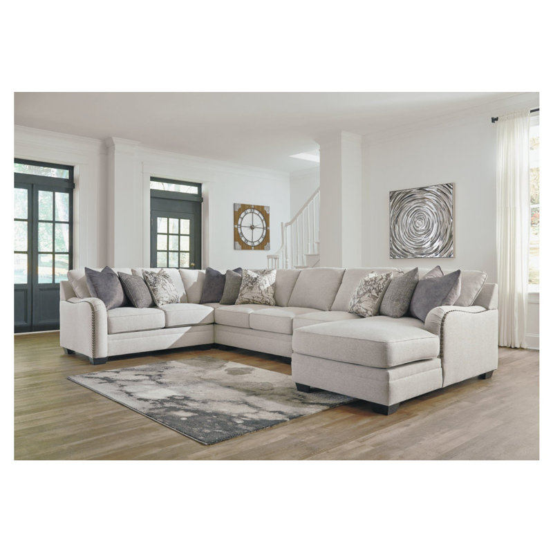 Canapé modulaire 5 pièces avec méridienne Davyn, Orienté à droite